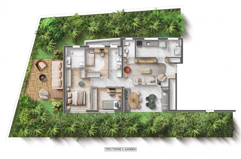 Tipo Torre C - Planta garden