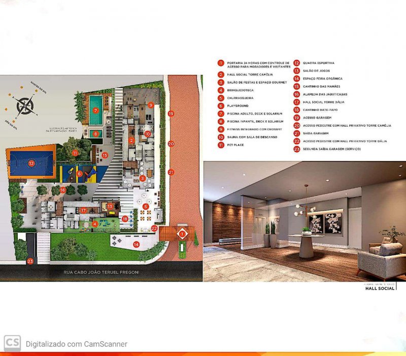 Implantação e Hall de entrada