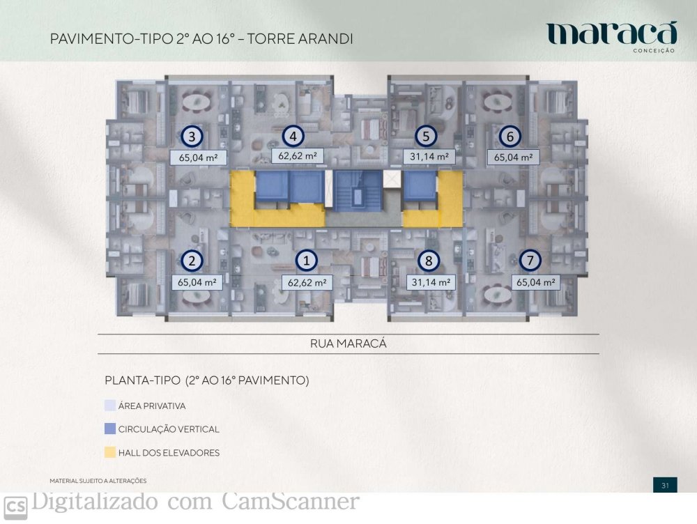 Pavimento - 2 ao 16. Projeto novo Namour - Marac�