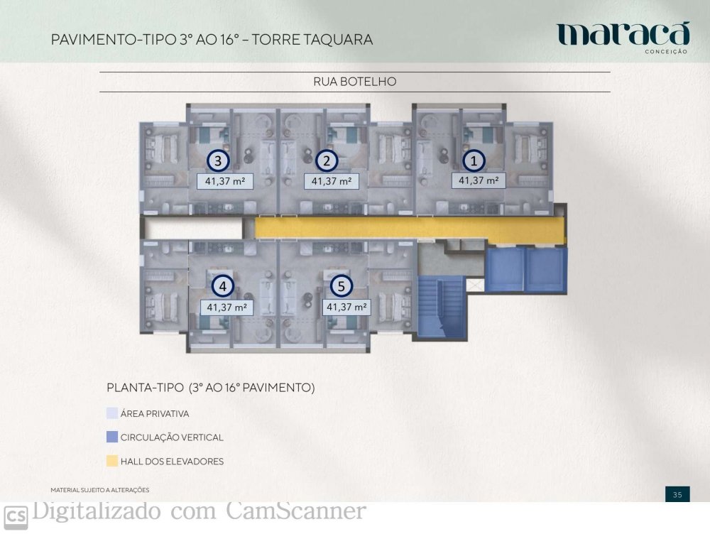 Pavimnto tipo - 3 ao 16 - Torre Taquara - Novo projeto Namour - Marac�