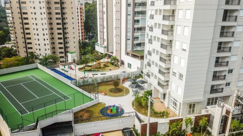 Fachada e lazer do residencial RG