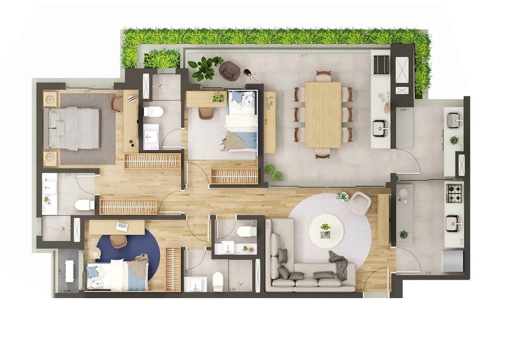 Florea 03 su�tes - 110m2