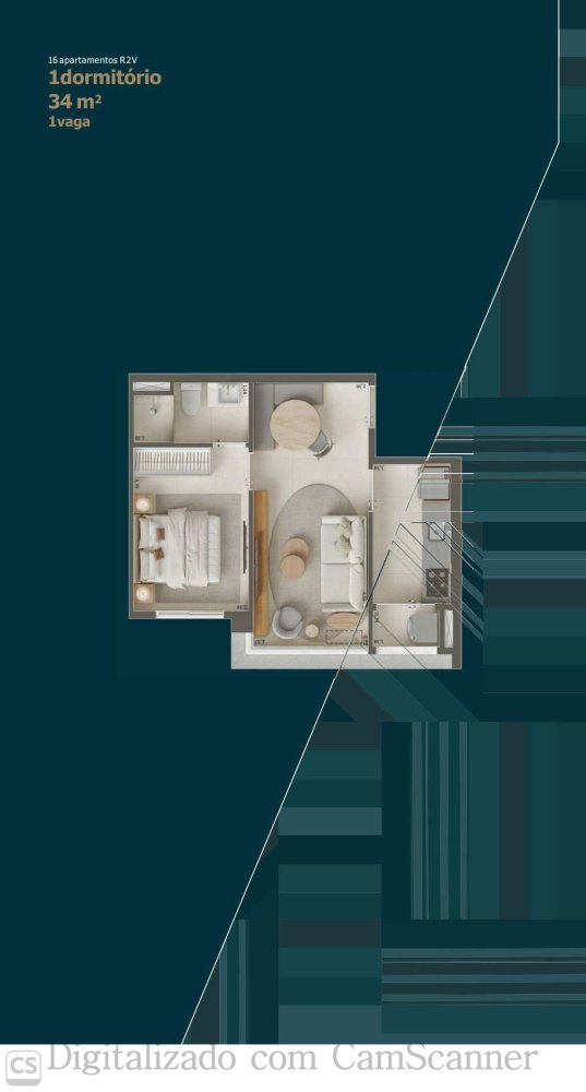 16 unidades - 01 dorm. - - R2V - 34m2 - 01 vaga